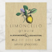 Mariage Invité Favoriser Limoncello Étiquette Vint (Étiquettes simples)