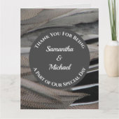 Mariage Invité Merci Gris Plumes Appréciation (Devant)