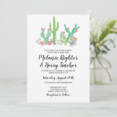 Mariage Inviter Cactus Invitation floral aquarelle (Debout devant)