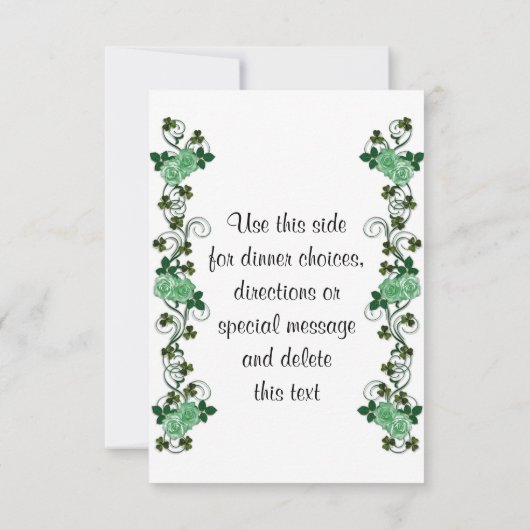 Mariage irlandais Croix celtique RSVP (Dos)