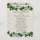 Mariage irlandais Invitations lin élégant (Devant / Derrière)