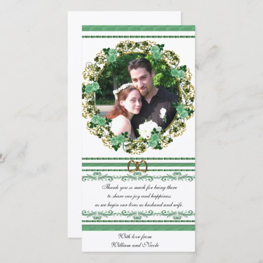 Mariage irlandais Merci Carte photo (Devant / Derrière)