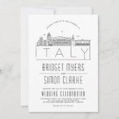 Mariage italien | Invitation Skyline stylisée (Devant)