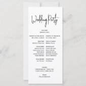 Mariage Itinéraire Programme de fête Noir Blanc Ch (Dos)