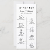 Mariage Itinéraire Programme de fête Noir Blanc Ch (Devant)