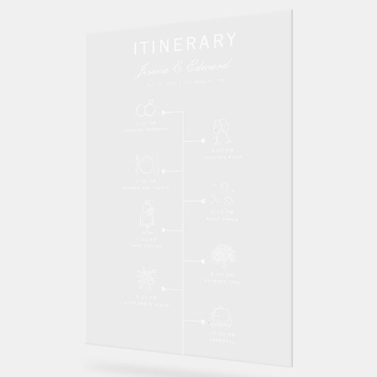 Mariage Itinéraire Programme de fête Noir Blanc Ch (Angle)