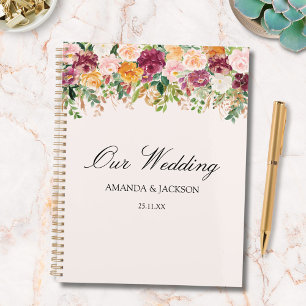 Mariage Jardin Fleur Rose Coloré Aquarelle