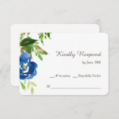 Mariage Jardin Violet Bleu RSVP (Devant / Derrière)