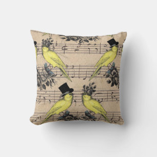Mariage Jaune Coussin sur la feuille de musique