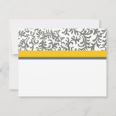 Mariage jaune et gris RSVP (Dos)