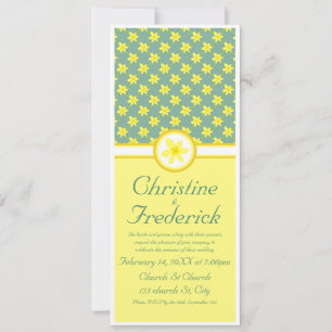 Mariage jonquille, invitation 4"x9.25"