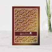 Mariage juif Félicitations Damask Carte Brown (Dos)