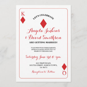 Mariage King Queen Diamond Invitation de la carte