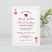 Mariage King Queen Hearts Jouer Carte Ace Invitati (Debout devant)