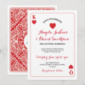 Mariage King Queen Hearts Jouer Carte Ace Invitati (Devant / Derrière)