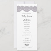 Mariage Lace gris et noir invitation (Devant)