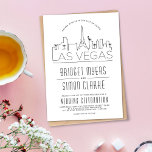 Mariage Las Vegas | Invitation Skyline stylisée<br><div class="desc">Un faire-part de mariage unique pour un mariage qui se déroule dans la belle ville de Las Vegas. Cette invitation présente une illustration stylisée de l'horizon unique de la ville avec son nom en dessous. Ceci est suivi par vos informations de jour de mariage dans un style ouvert assorti. Au...</div>