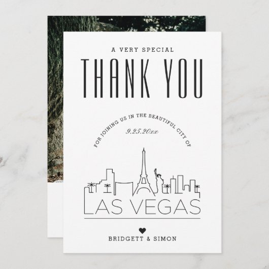 Mariage Las Vegas | MERCI + CARTE PHOTO (Devant / Derrière)