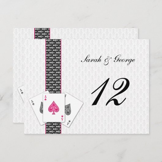 Mariage Las Vegas Numéros de table (Devant / Derrière)