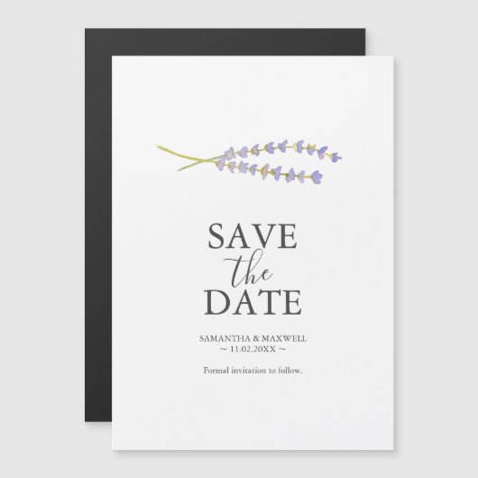 Mariage Lavender Enregistrer La Date Magnets (Devant / Derrière)