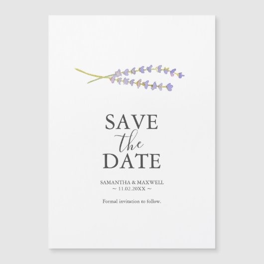 Mariage Lavender Enregistrer La Date Magnets (Devant)