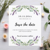 Mariage Lavender eucalyptus enregistrer la carte d