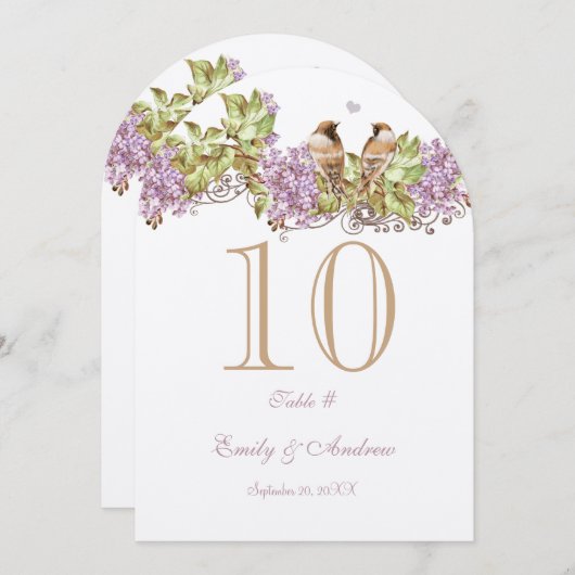 Mariage Lavender Lilac Inséparable Numéro de table (Devant / Derrière)