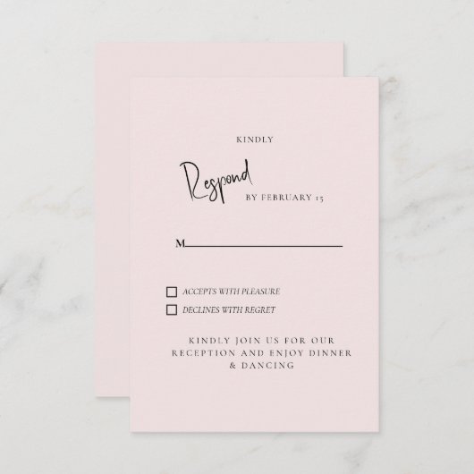 Mariage léger simple RSVP (Devant / Derrière)