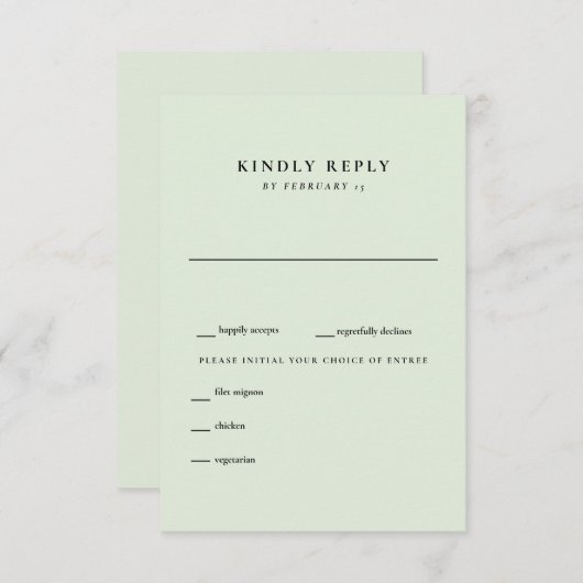 Mariage léger simple RSVP (Devant / Derrière)
