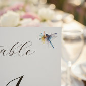 Mariage Libellule, numéro de table personnalisé