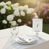 Mariage Libellule, numéro de table personnalisé