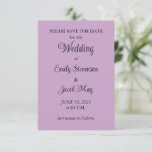 Mariage Lilac Enregistrer la carte Date (Debout devant)