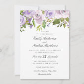Mariage Lilac Purple Aquarelle Florale Invitation (Devant)