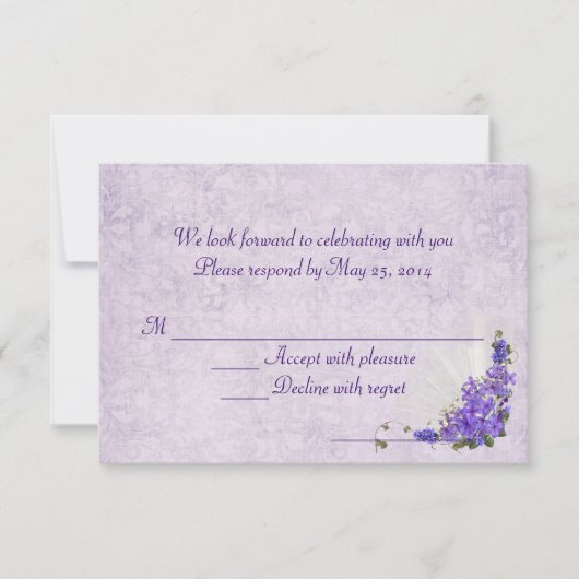 Mariage Lilacs RSVP (Devant)