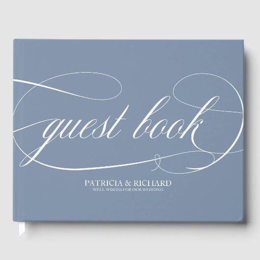 Mariage Livre d'hôtes Chic Dusty Blue (Recto)
