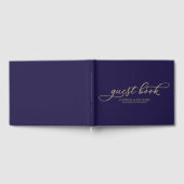 Mariage Livre d'hôtes Chic Gold Script Marine Bleu (Complet)