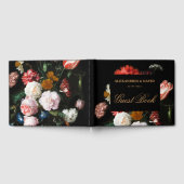Mariage Livre d'hôtes Dark Black Red Floral (Complet)