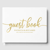 Mariage Livre d'hôtes Faux Foil Gold Chic Calligra (Recto)