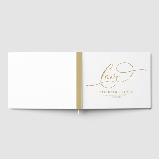 Mariage Livre d'hôtes Gold Foil Élégant Script (Complet)