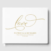 Mariage Livre d'hôtes Gold Foil Élégant Script (Recto)