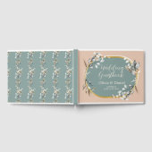 Mariage Livre d'hôtes Neutres Coton Turquoise Feui (Complet)