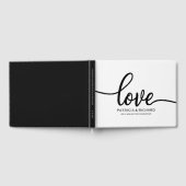 Mariage Livre d'hôtes Noir Blanc Chic Script (Complet)