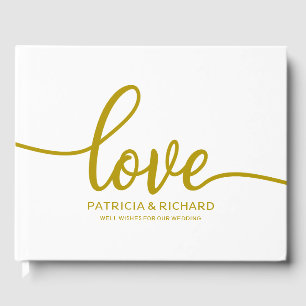 Mariage Livre d'invité Love Gold Chic Script