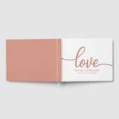 Mariage Livre d'invité Rose Gold Chic Script (Complet)