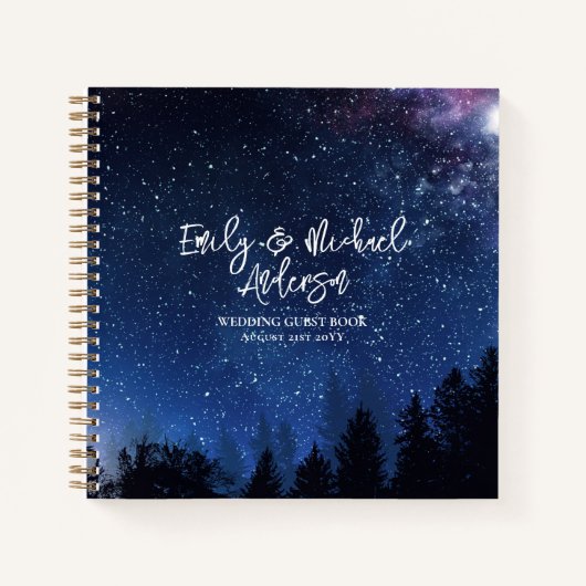 Mariage Livre d'invité Starry Night Galaxy Celesti (Devant)