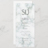 Mariage Logo Simple Marbre Concret Dîner Menu (Devant / Derrière)