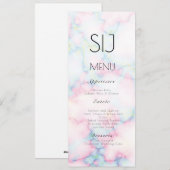 Mariage Logo Simple Marbre Concret Dîner Menu (Devant / Derrière)