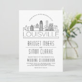 Mariage Louisville | Invitation Skyline stylisée (Debout devant)