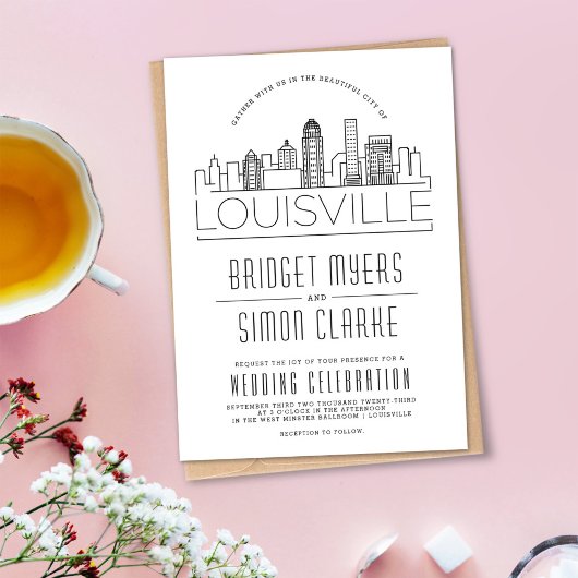 Mariage Louisville | Invitation Skyline stylisée