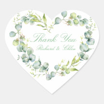 Mariage Love Coeur Sticker Rustique Botanique Mode